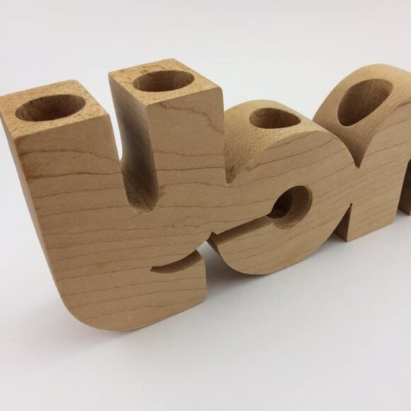 Nancy Personalised Name Hand-Crafted Wood 15" Long 8 Candle Holder Block - Picture 7 of 16
